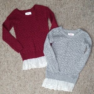 Justice Sweater w/lace Bottom BUNDLE!